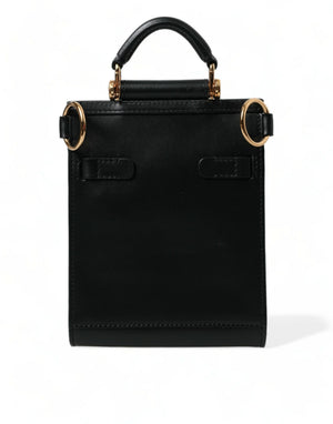 Dolce & Gabbana Black Calf Leather Logo Plaque Mini Crossbody Bag - DEA STILOSA MILANO