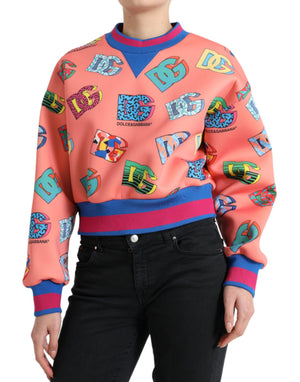 Dolce & Gabbana Salmon Pink Logo Print Sweatshirt Sweater - DEA STILOSA MILANO
