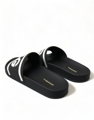 Dolce & Gabbana Black Rubber Sandals Slippers Beachwear Men Shoes - DEA STILOSA MILANO