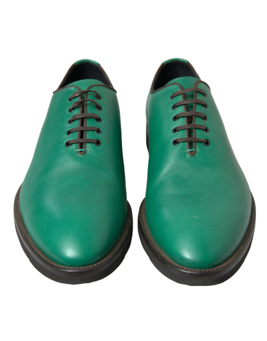 Dolce & Gabbana Green Leather Lace Up Oxford Dress Shoes - DEA STILOSA MILANO