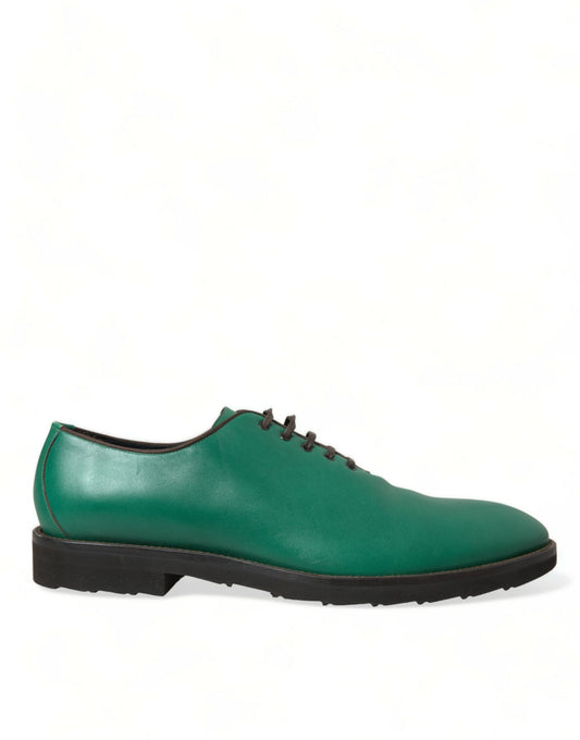 Dolce & Gabbana Green Leather Lace Up Oxford Dress Shoes - DEA STILOSA MILANO
