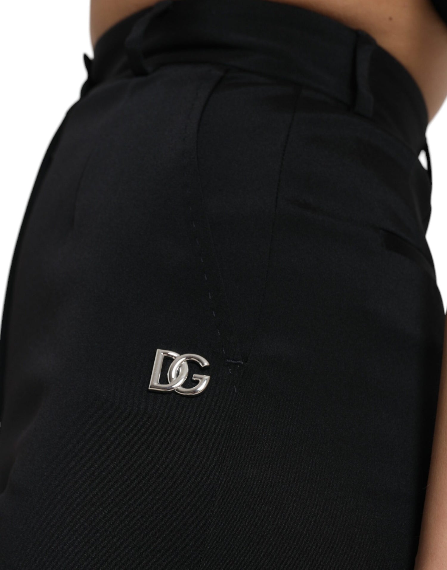 Dolce & Gabbana Black Wool Stretch High Waist Skinny Pants - DEA STILOSA MILANO