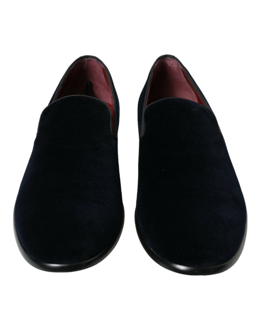 Dolce & Gabbana Black Velvet Loafers Formal Dress Shoes - DEA STILOSA MILANO