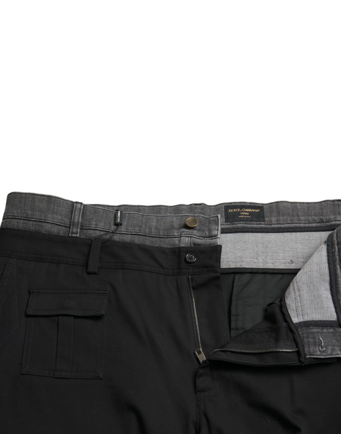 Dolce & Gabbana Black Gray slim Cotton Denim Jeans - DEA STILOSA MILANO