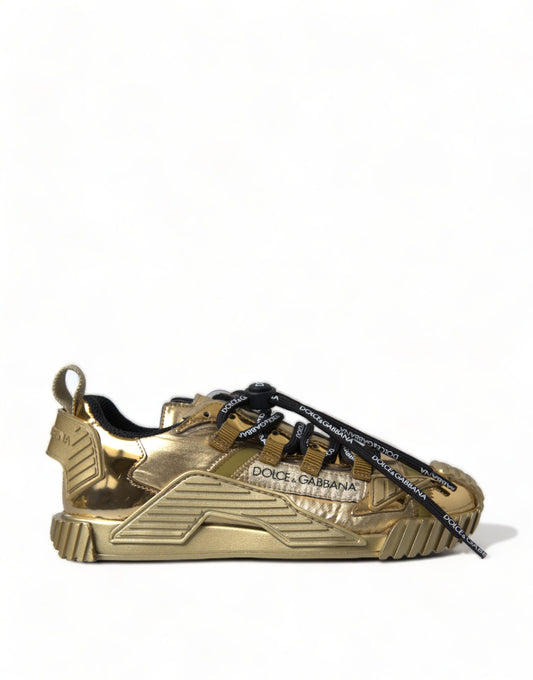 Dolce & Gabbana Metallic Gold NS1 Low Top Sneakers Shoes - DEA STILOSA MILANO