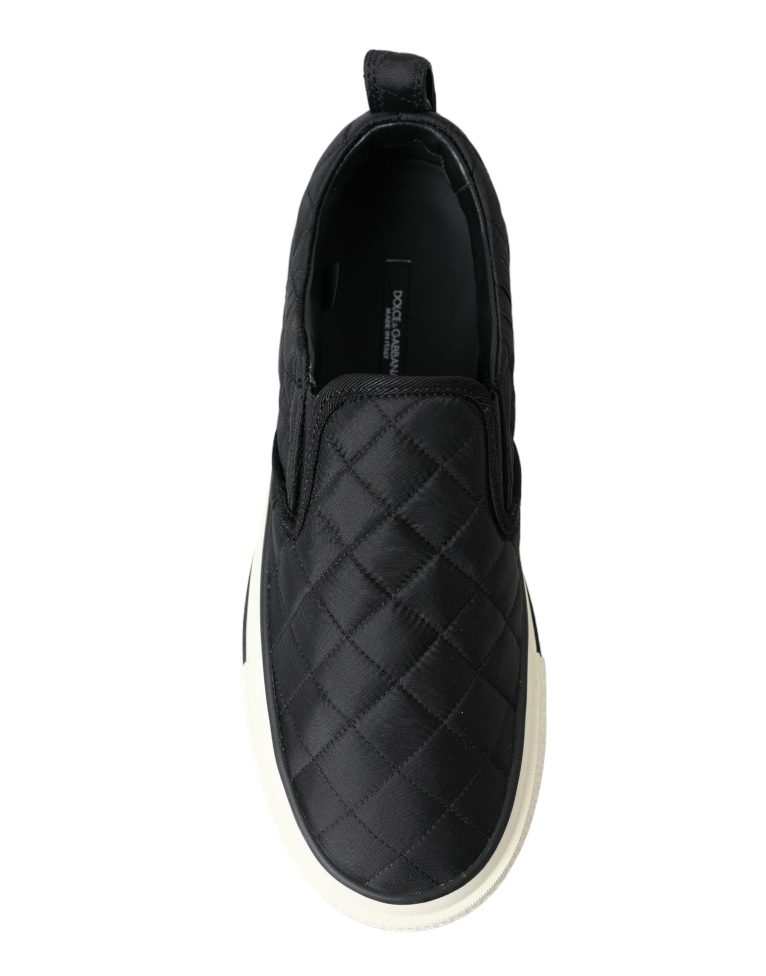 Dolce & Gabbana Black Quilted Slip On Low Top Sneakers Shoes - DEA STILOSA MILANO