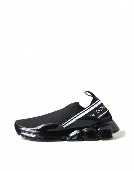 Dolce & Gabbana Black Sorrento Slip On Low Top Sneakers Shoes - DEA STILOSA MILANO