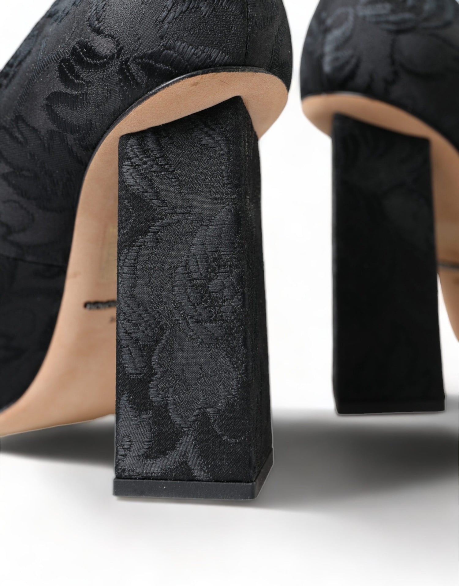 Dolce & Gabbana Black Brocade Mary Janes Heels Pumps Shoes - DEA STILOSA MILANO