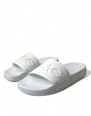 Dolce & Gabbana White Rubber Sandals Slides Beachwear Shoes - DEA STILOSA MILANO