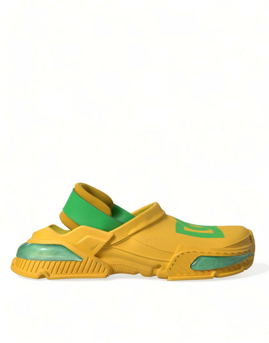 Dolce & Gabbana Yellow Green Rubber Clogs Men Slippers Men Shoes - DEA STILOSA MILANO