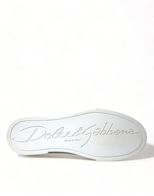 Dolce & Gabbana Gold White Brocade Low Top Sneakers Women Shoes - DEA STILOSA MILANO
