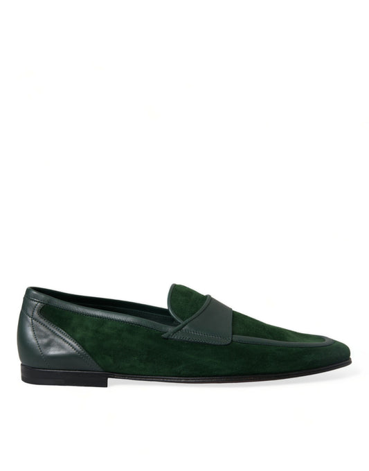 Dolce & Gabbana Green Velvet Slip On Men Loafer Dress Shoes - DEA STILOSA MILANO