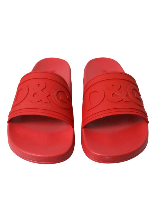 Dolce & Gabbana Red Rubber Sandals Slippers Beachwear Shoes - DEA STILOSA MILANO