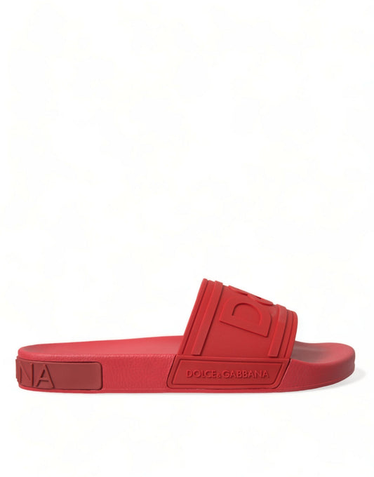 Dolce & Gabbana Red Rubber Sandals Slippers Beachwear Shoes - DEA STILOSA MILANO
