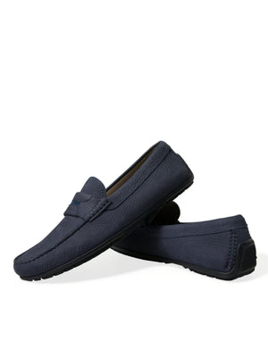 Dolce & Gabbana Blue Calfskin Leather Slip On Moccasin Shoes - DEA STILOSA MILANO
