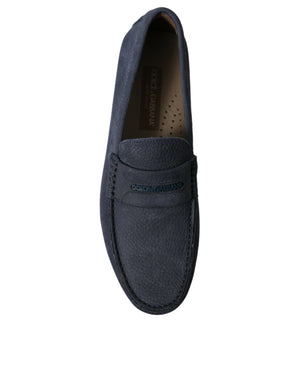 Dolce & Gabbana Blue Calfskin Leather Slip On Moccasin Shoes - DEA STILOSA MILANO