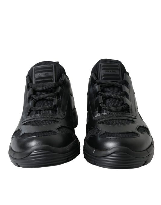 Prada Black Mesh Panel Low Top Twist Trainers Sneakers Shoes - DEA STILOSA MILANO