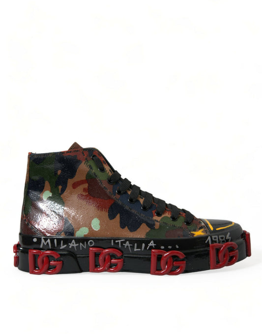 Dolce & Gabbana Multicolor Camouflage High Top Men Sneakers Shoes - DEA STILOSA MILANO