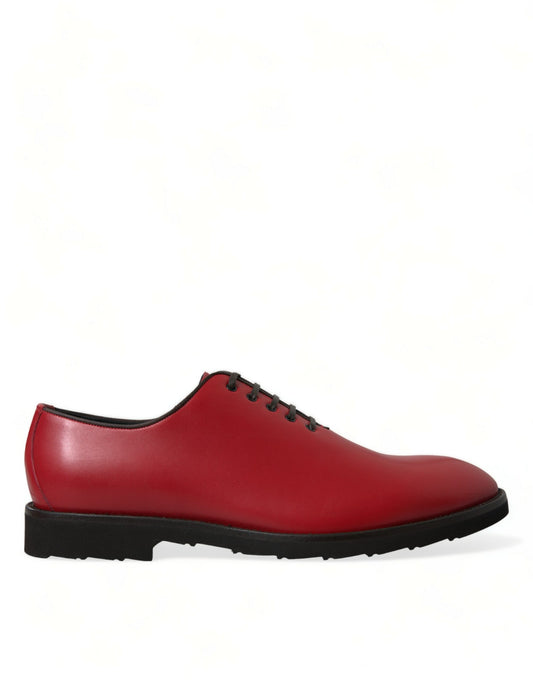 Dolce & Gabbana Red Leather Lace Up Oxford Men Dress Shoes - DEA STILOSA MILANO