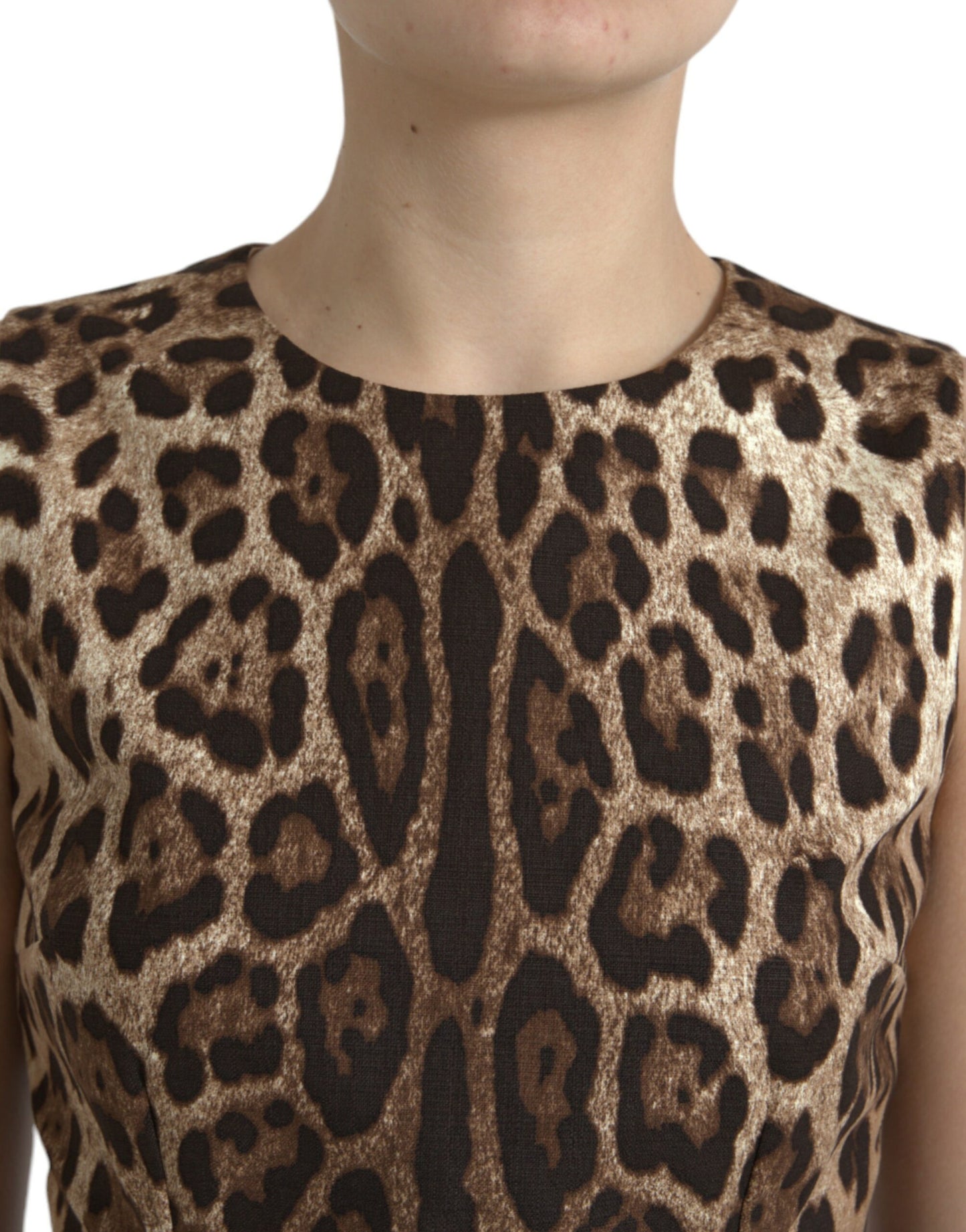 Dolce & Gabbana Brown Leopard Cotton Sleeveless Tank Top - DEA STILOSA MILANO