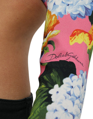 Dolce & Gabbana Multicolor Floral Print Long Sleeves Crop Top - DEA STILOSA MILANO