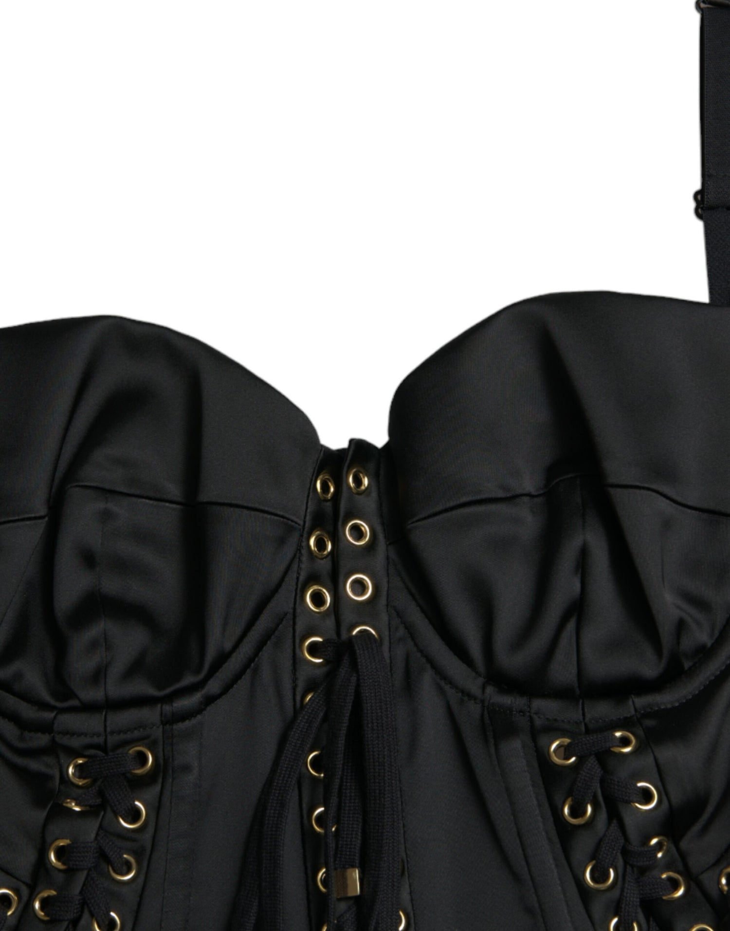 Dolce & Gabbana Black Bustier Corset Lace Bodycon Midi Dress - DEA STILOSA MILANO