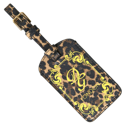 Dolce & Gabbana Multicolor Leopard Dauphine Leather DG Logo Luggage Tag - DEA STILOSA MILANO