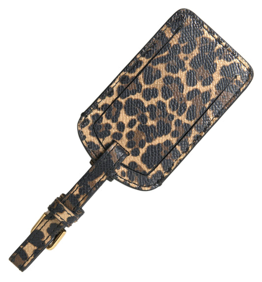 Dolce & Gabbana Multicolor Leopard Dauphine Leather DG Logo Luggage Tag - DEA STILOSA MILANO
