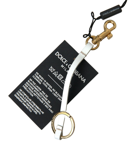 Dolce & Gabbana Black Silicone DG Logo Gold Brass Keychain - DEA STILOSA MILANO