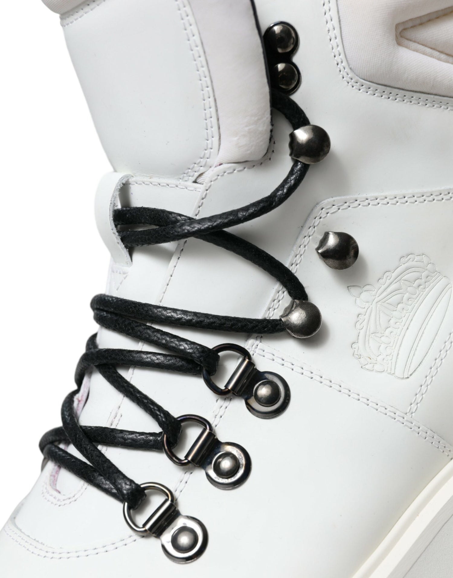 Dolce & Gabbana White Vulcano Trekking Ankle Boots Shoes - DEA STILOSA MILANO