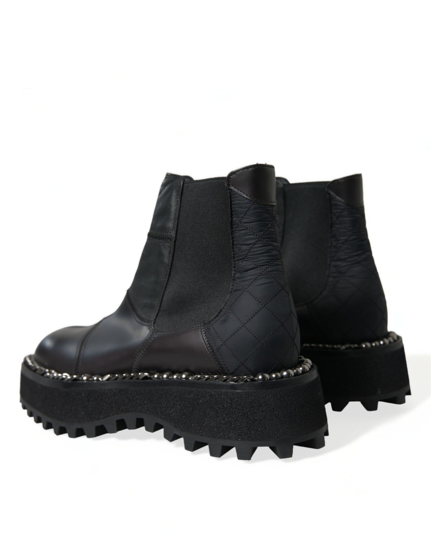 Dolce & Gabbana Black Leather Slip On Stretch Chelsea Boots Shoes - DEA STILOSA MILANO