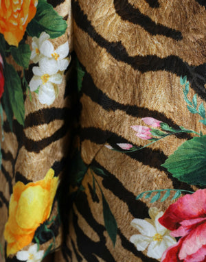 Dolce & Gabbana Multicolor Tiger Floral Print Shift Mini Dress - DEA STILOSA MILANO
