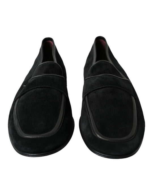 Dolce & Gabbana Black Velvet Slip On Loafers Dress Shoes - DEA STILOSA MILANO