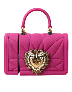 Dolce & Gabbana Pink Silicone Devotion Heart Bag Gold Chain Airpods Case - DEA STILOSA MILANO