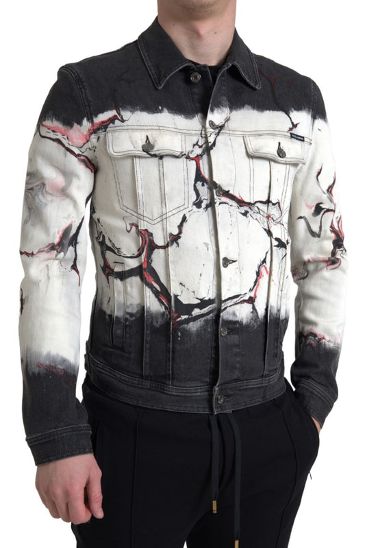Dolce & Gabbana Multicolor Cotton Collared Denim Jacket - DEA STILOSA MILANO