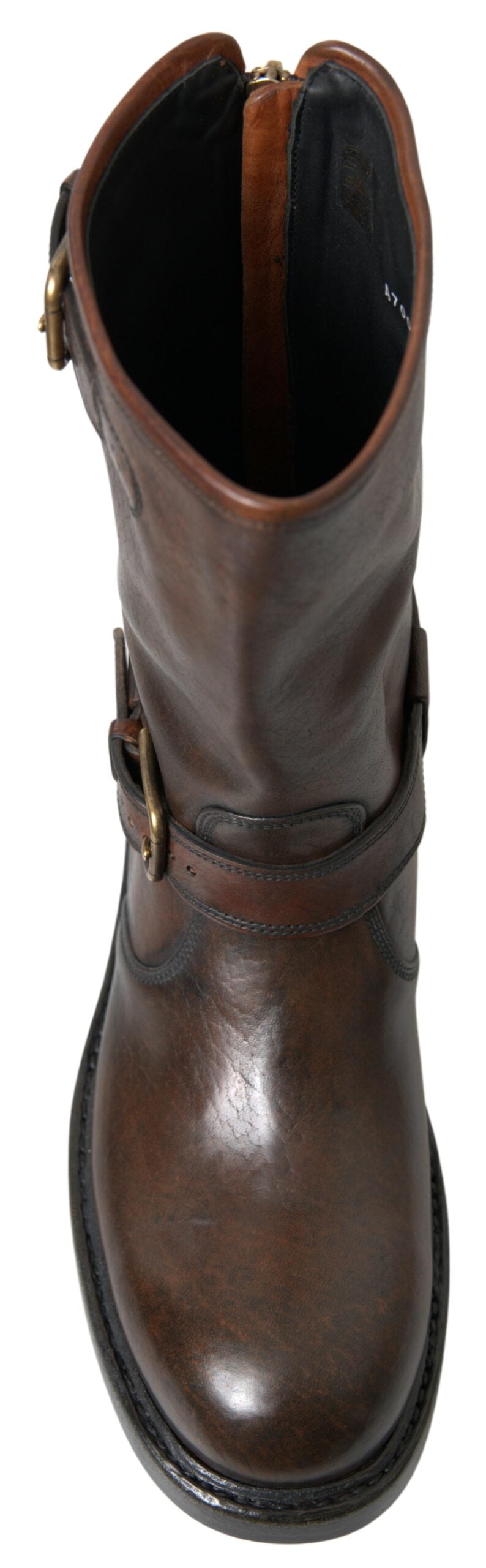 Dolce & Gabbana Brown Leather Midcalf Mens Boots - DEA STILOSA MILANO