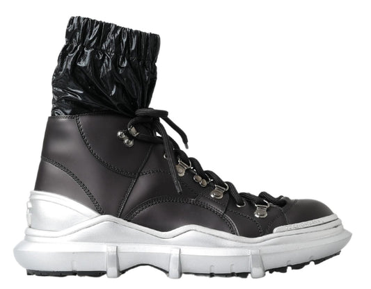 Dolce & Gabbana Black Nylon Galileo High Top Sneakers Shoes - DEA STILOSA MILANO