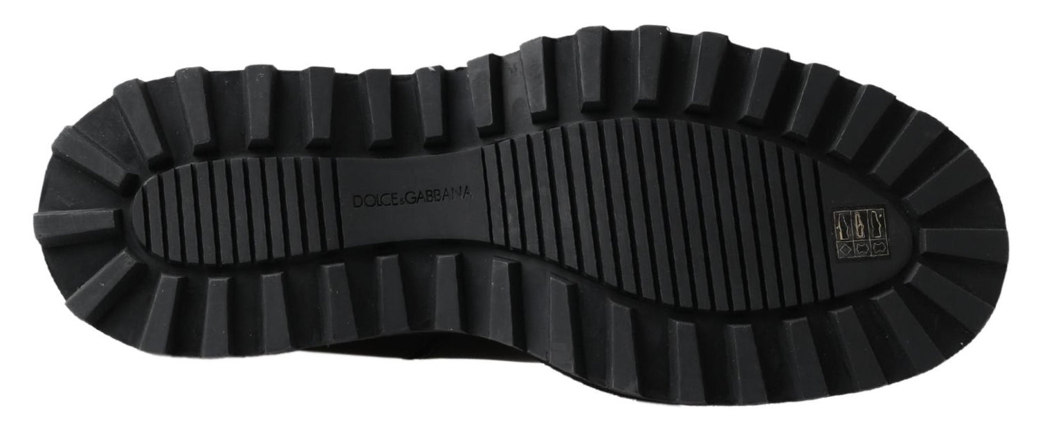 Dolce & Gabbana Black Leather Slip on Stretch Boots - DEA STILOSA MILANO