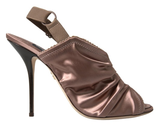 Dolce & Gabbana Light brown Slingback Corset Style Fastening stiletto heels - DEA STILOSA MILANO