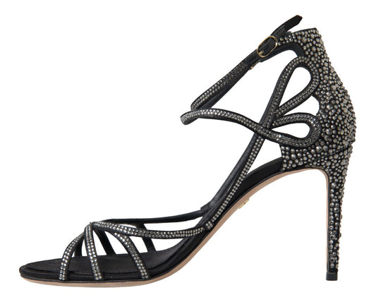 Dolce & Gabbana Rhinestone Stiletto Sandal Satin Shoes - DEA STILOSA MILANO