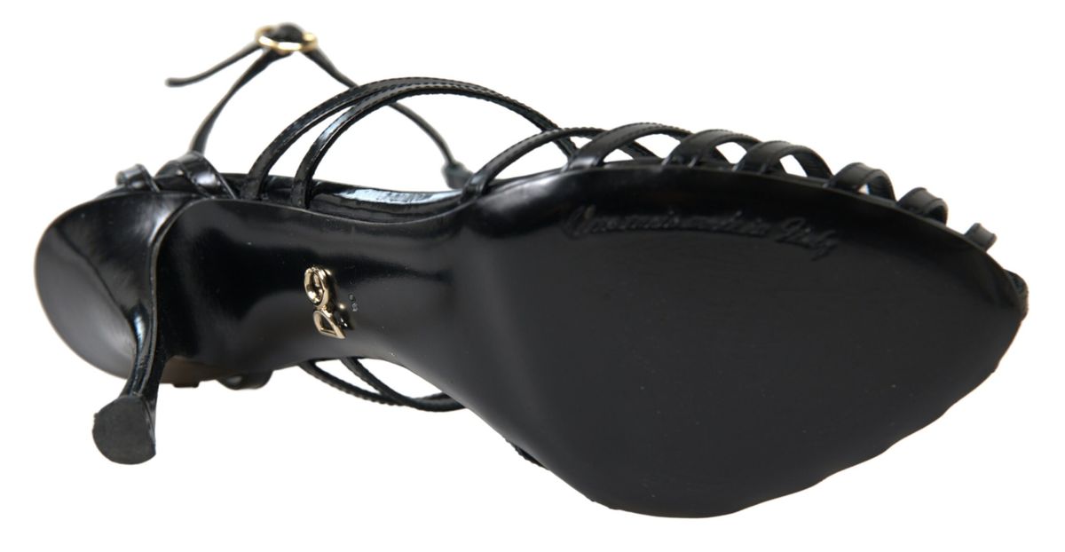 Dolce & Gabbana Black Stiletto High Heels Sandals - DEA STILOSA MILANO