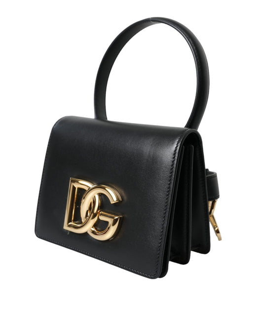 Dolce & Gabbana Black Leather Mini Belt Waist DG Girls Purse Bag - DEA STILOSA MILANO
