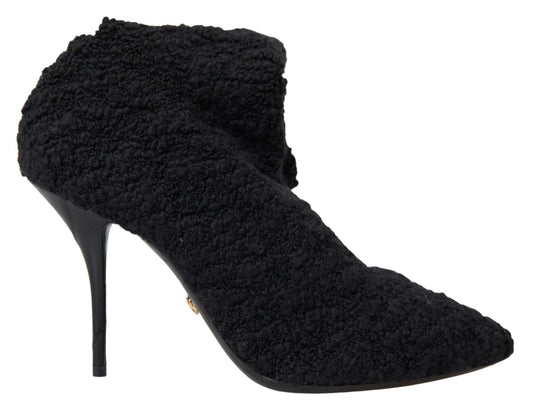 Dolce & Gabbana Black Stiletto Heels Mid Calf Boots - DEA STILOSA MILANO