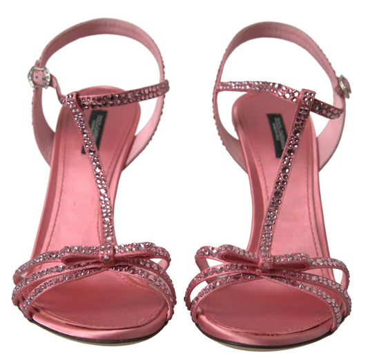 Dolce & Gabbana Pink Crystal Ankle Strap Shoes Sandals - DEA STILOSA MILANO