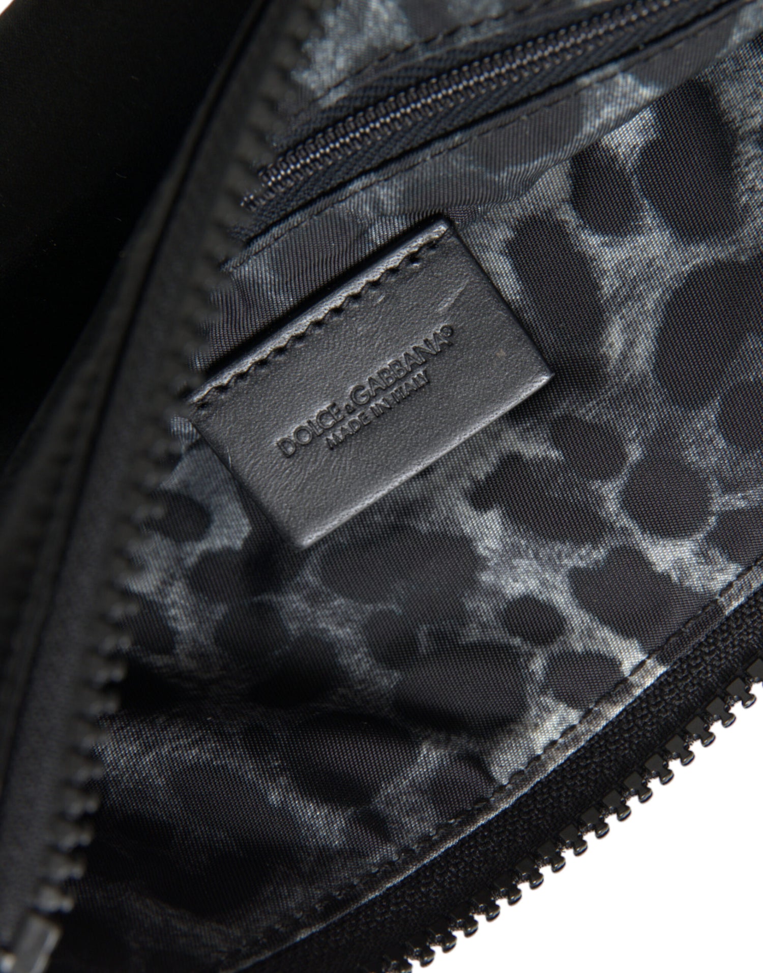 Dolce & Gabbana Black Nylon Logo Plaque Keyring Pouch Clutch Bag - DEA STILOSA MILANO