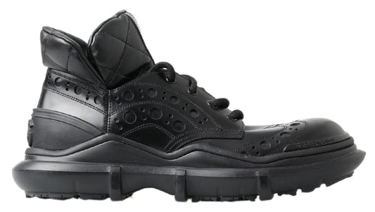 Dolce & Gabbana Black Leather Ankle Casual Boots - DEA STILOSA MILANO