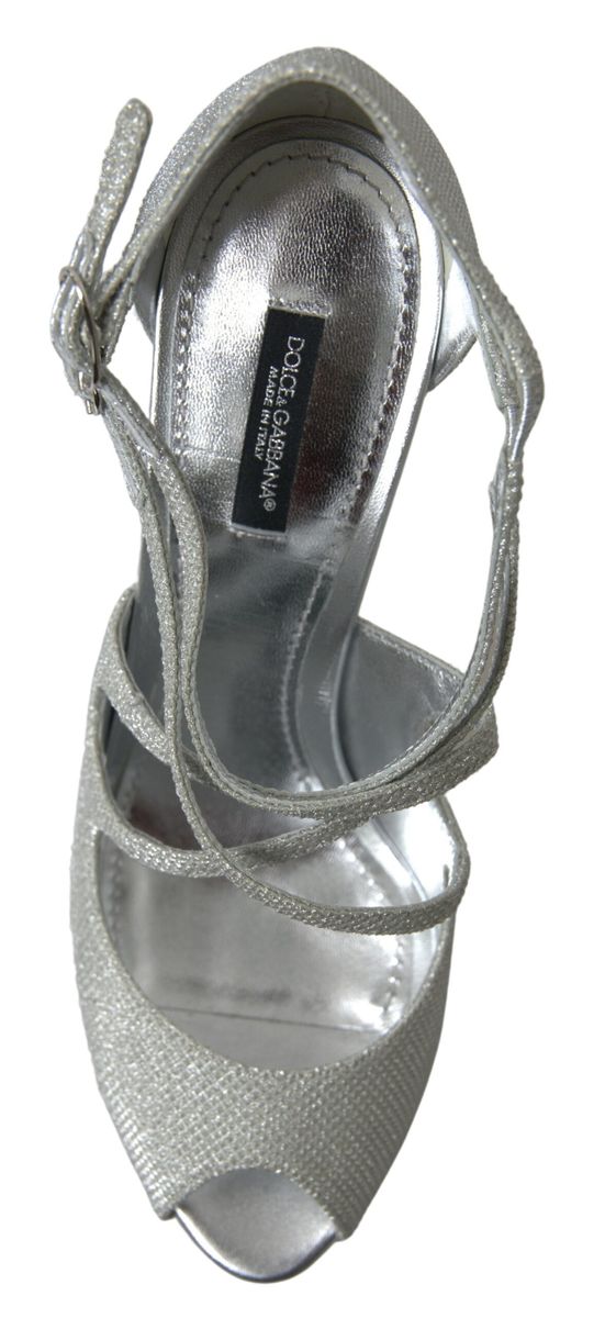 Dolce & Gabbana Silver Shimmers Sandals Heel Pumps Shoes - DEA STILOSA MILANO