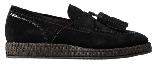 Dolce & Gabbana Black Suede Leather Casual Espadrille Shoes - DEA STILOSA MILANO