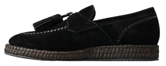 Dolce & Gabbana Black Suede Leather Casual Espadrille Shoes - DEA STILOSA MILANO
