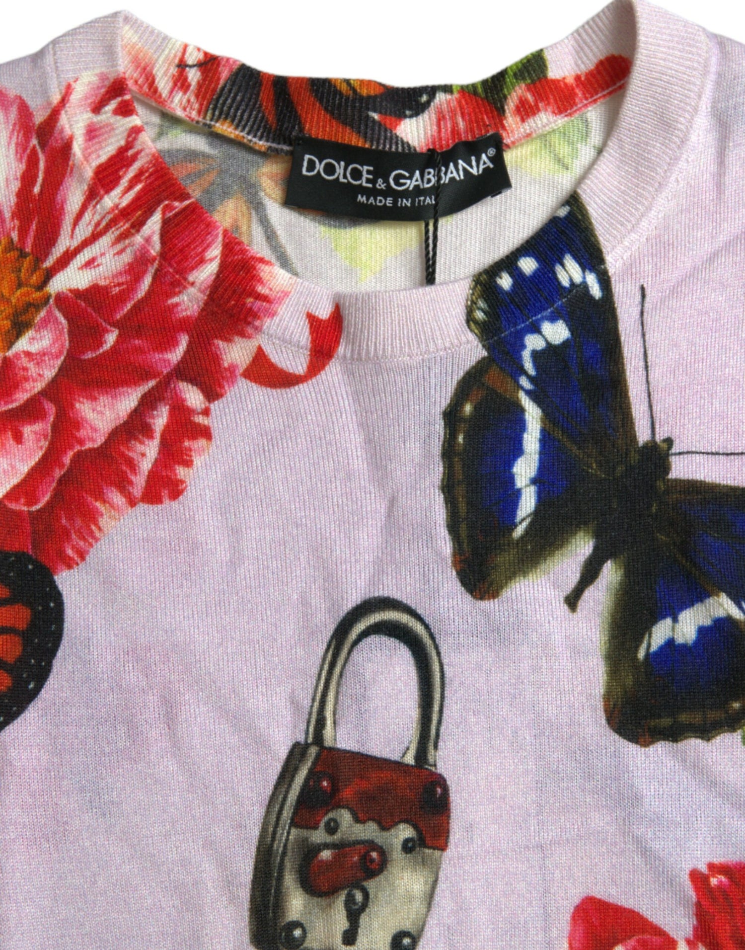 Dolce & Gabbana Multicolor Floral Padlock Butterfly Tank Top - DEA STILOSA MILANO